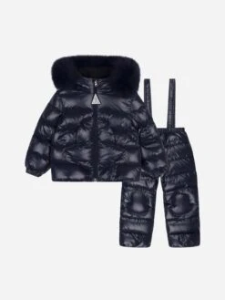 Moncler Baby Navy Down Padded Snowsuit
