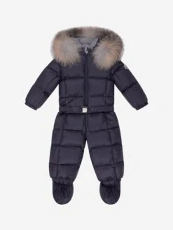 Moncler Baby Navy Down Padded Snowsuit