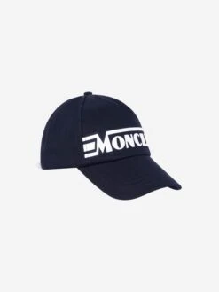 Moncler Boys Navy Cotton Logo Cap