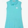Baby Girls Sleeveless Polo Dress In Turquoise