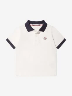 Boys Logo Polo Shirt In White