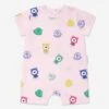 Baby Girls Bear Print Romper In Pink
