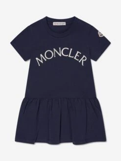 Baby Girls Logo Dress In Navy