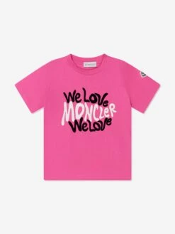 Girls Logo Print T-Shirt In Pink