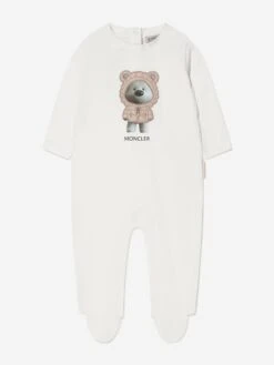 Baby Girls Bear Print Babygrow