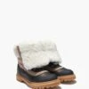Moncler Leather Fleece Lined Boots
