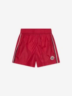 Baby Boys Logo Swim Shorts In Red