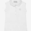 Baby Girls Sleeveless Polo Dress In White