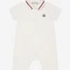 Baby Boys Polo Romper In White