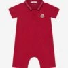 Baby Boys Polo Romper In Red