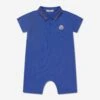 Baby Boys Polo Romper In Blue