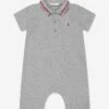 Baby Boys Polo Romper In Grey