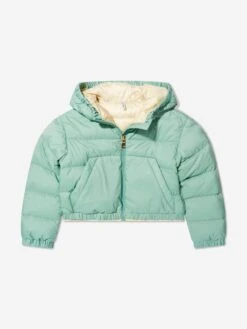 Girls Down Padded Mantas Jacket In Green