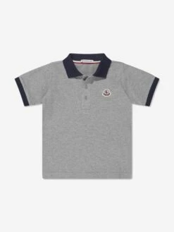 Boys Logo Polo Shirt In Grey
