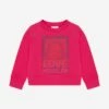 Girls Graphic Print Sweatshirt In Pink