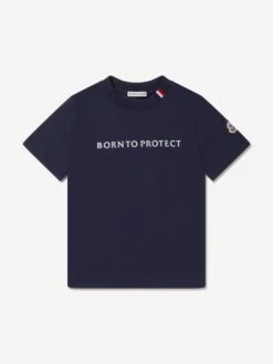 Kids Born To Protect T-Shirt In Navy